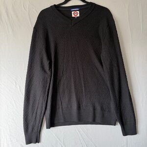 Jermyn & Bond Mens Merino Wool Blend Pullover Sweater Size L Black Preppy